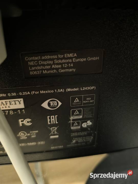 Monitor NEC L243QP sprzedam