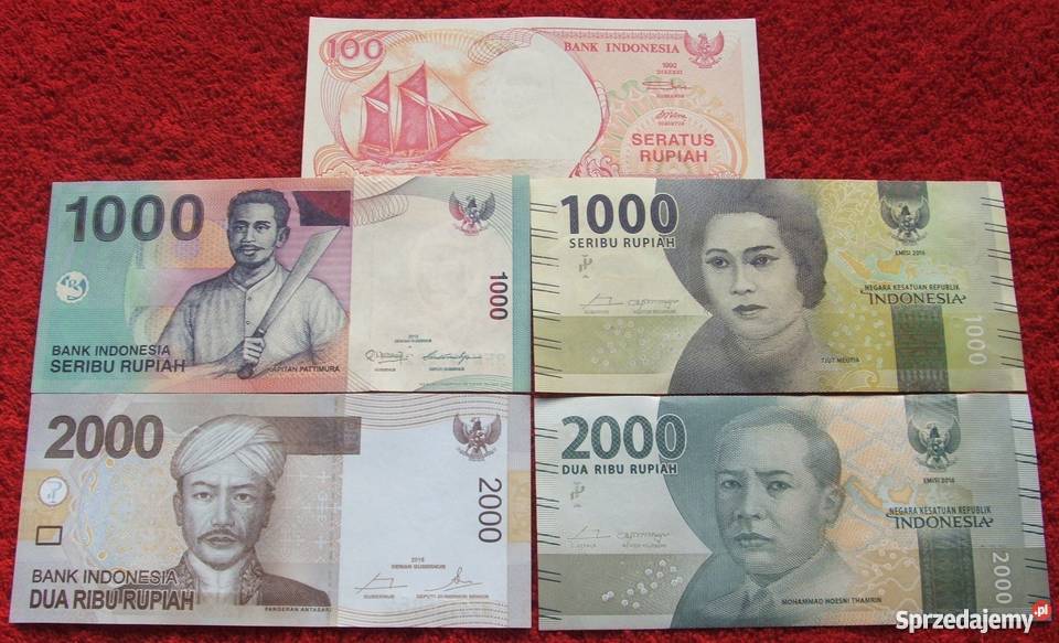 INDONEZJA (3) Kolekcjonerskie Banknoty Zestaw - 5 sztuk UNC