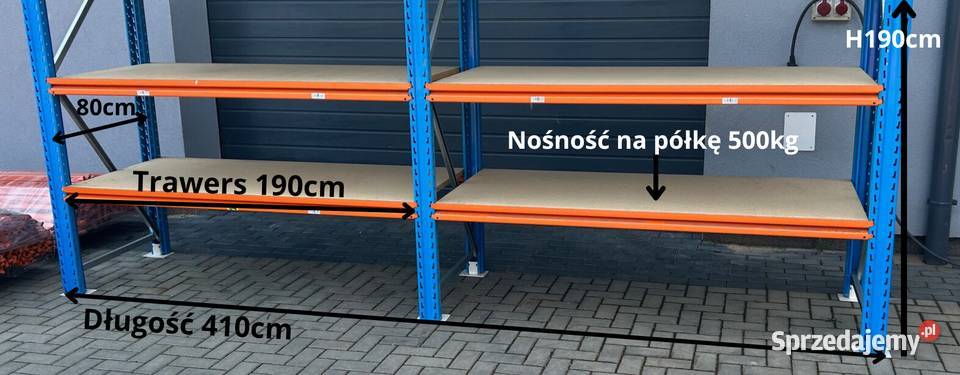 Regał magazynowy półkowy do kontenerów STOW H190 lubelskie Biała Podlaska