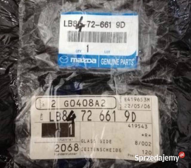 SZYBA DRZWI PRAWY TYŁ MAŁA MAZDA 5 LB84726619D