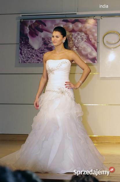 Suknia ślubna india 38 śmietankowa Hiszpanka kom biały Dąbie sprzedam