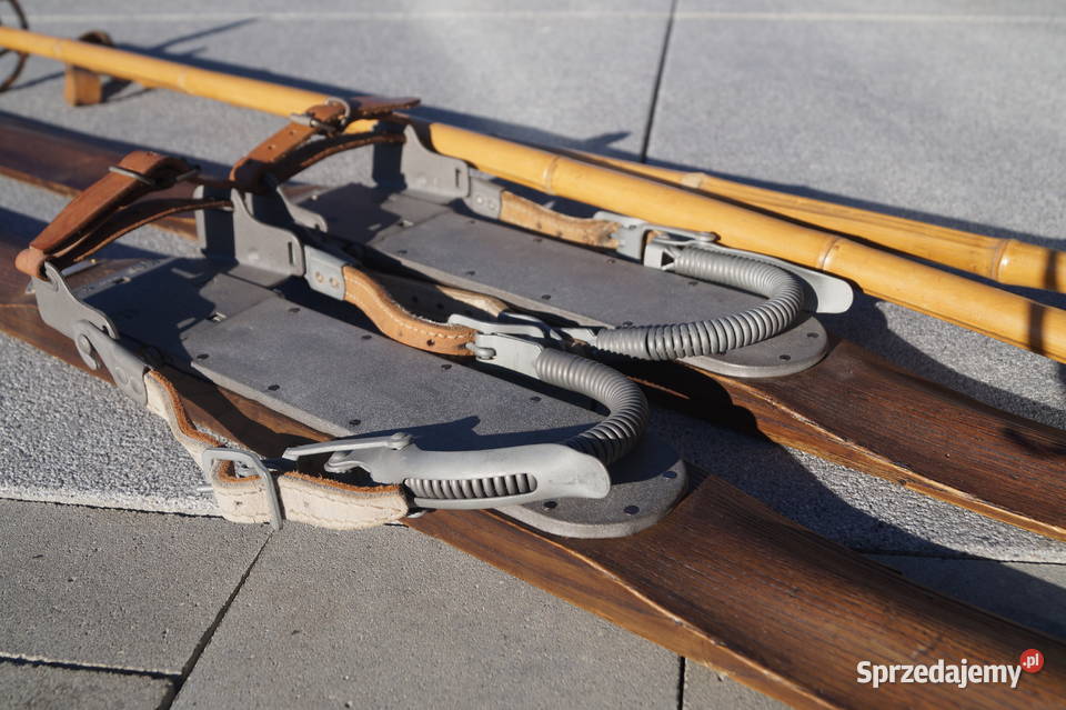 Stare narty jesionowe 180 Neumann kijki Pruchnik