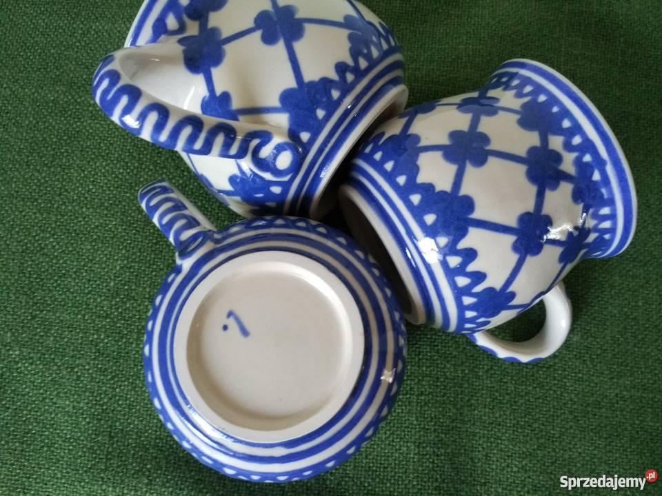 Ręczna praca sygnowane kubki ciemny granat Ropa sprzedam