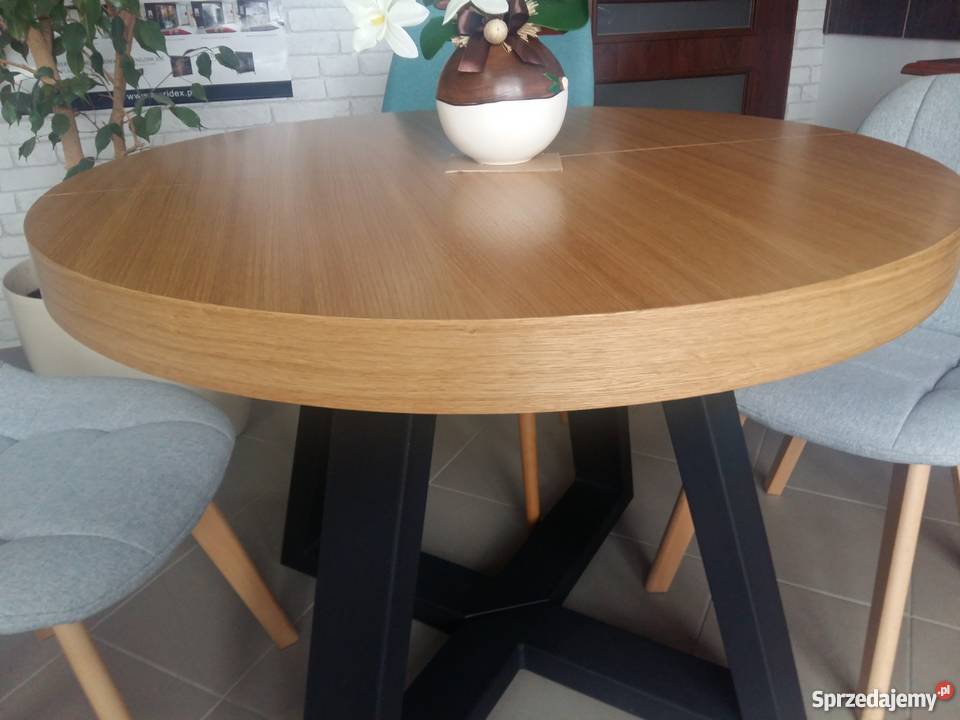 Stół okrągły dębowy LOFT loftowy lite drewno Jasionów