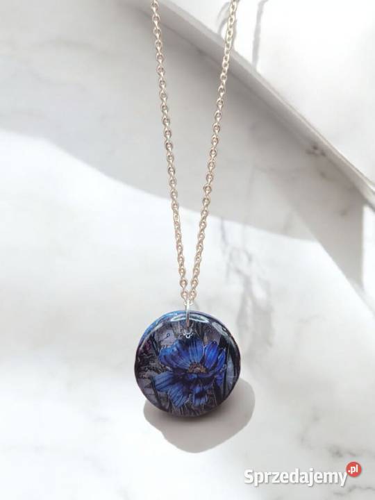 Naszyjnik z żywicy Niebieski kwiat