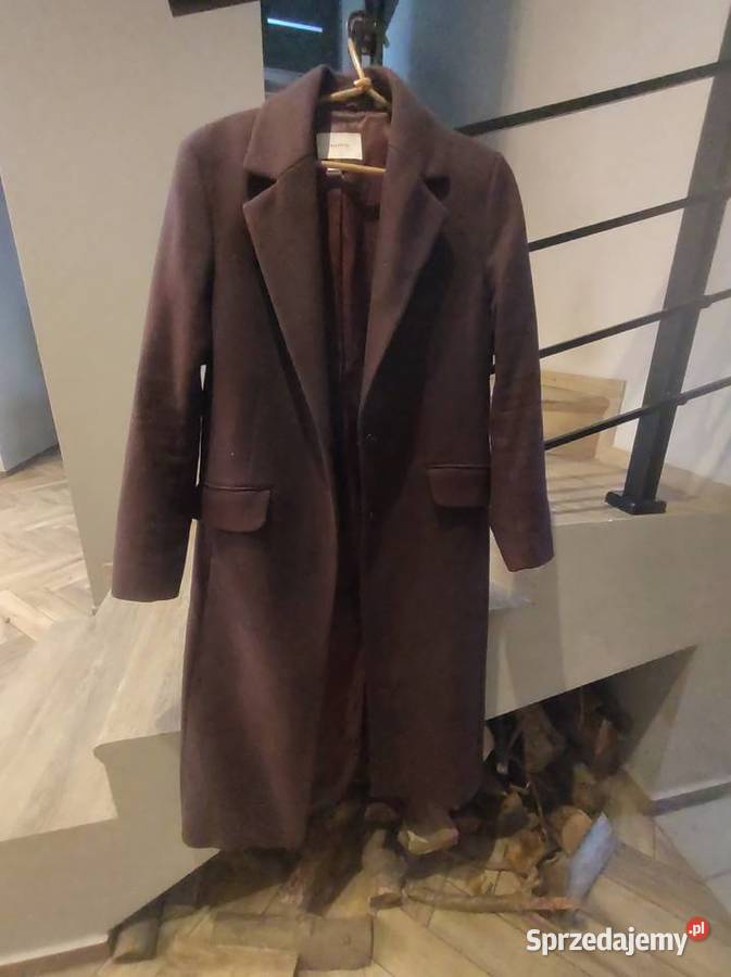 Maxi długi płaszcz 80 wełna owcza XS s m Gliwice
