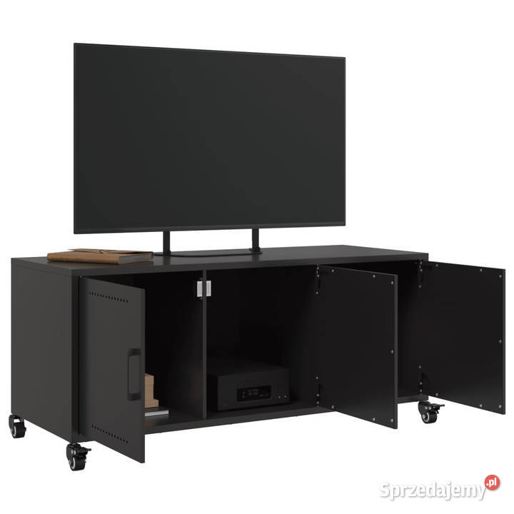 Szafka RTV czarna 1005x39x435 stal WM846644 RTV Warszawa