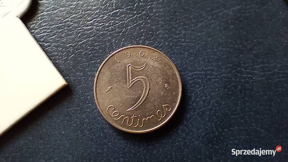 Stare monety 5 centym 1962 Francja Lesko