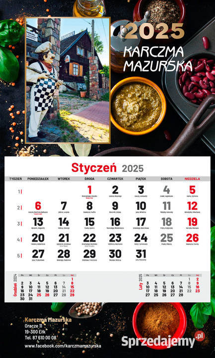 Kalendarz jednodzielny firmowy 2026 indywidualny Piła