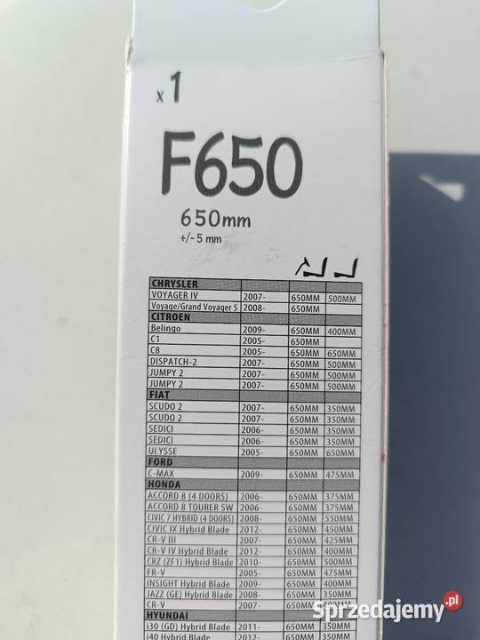 Pióro wycieraczki Nowe 650 mm Ze sklepu Auchan Pióra wycieraczek Bydgoszcz