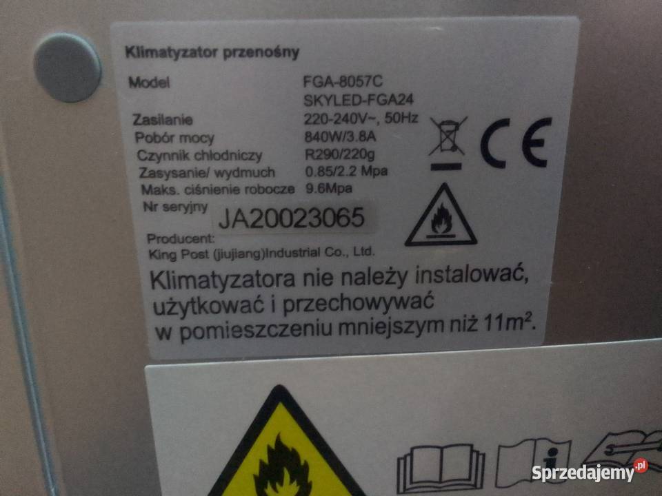Klimatyzator przenośny na kółkach Kolbuszowa sprzedam