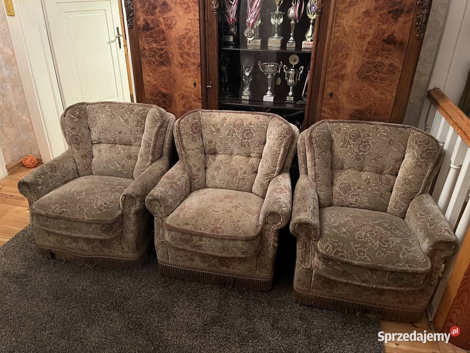 4 fotele na kółkach komplet Sopot