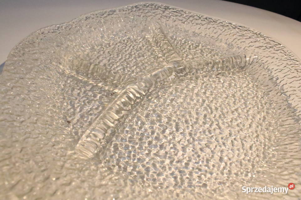Talerz patera dzielona Sahara PRL przezroczysty Patery Wrocław