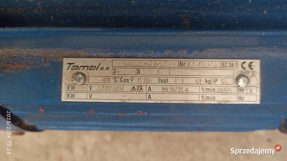 silnik elektryczny 6kW kołnierzowy 3 fazowy 380 Kłodawa sprzedam