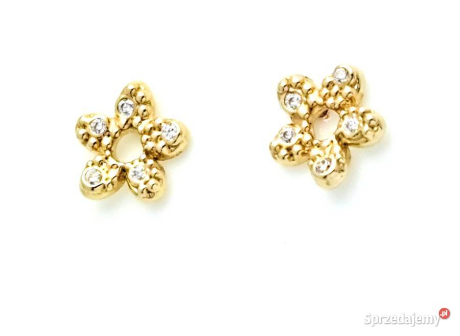 Kolczyki Złote pr585 Kwiatki sztyft Z149 Poznań
