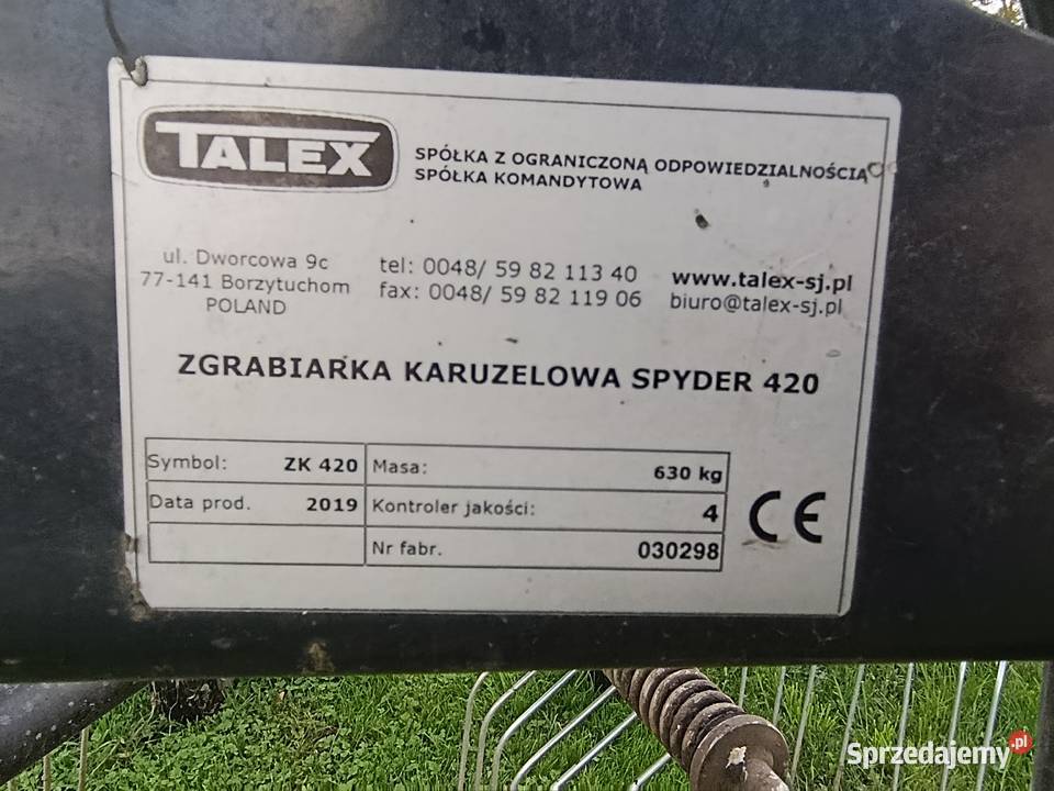 Zgrabiarka karuzelowa talex spyder 420
