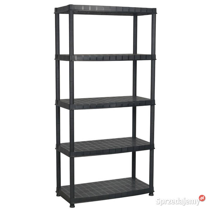 Regał 5poziomowy czarny 85 x 40 x 185 plastik sprzedam