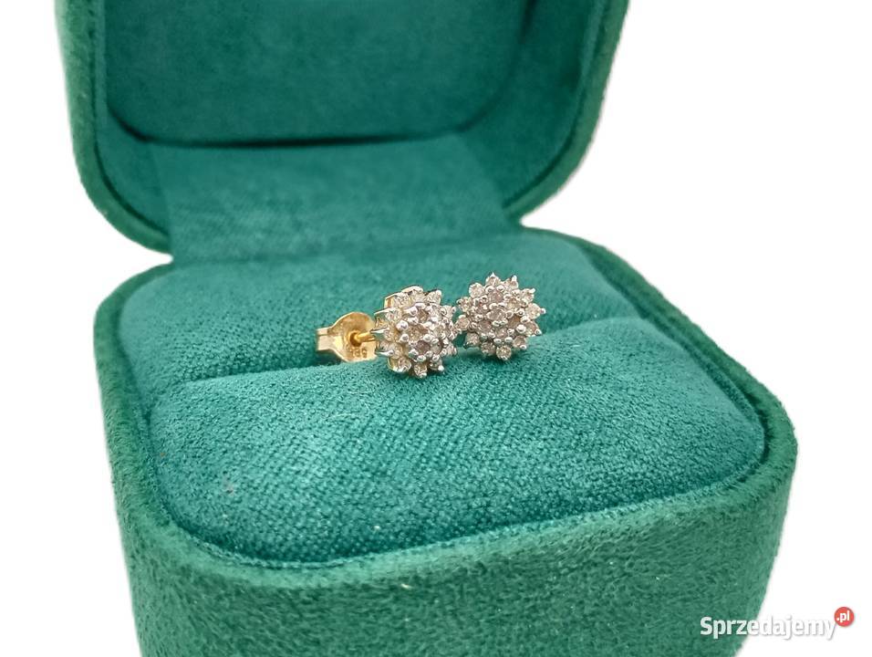 Złote Kolczyki Z Diamentami 585 135g złoto warmińsko-mazurskie Elbląg