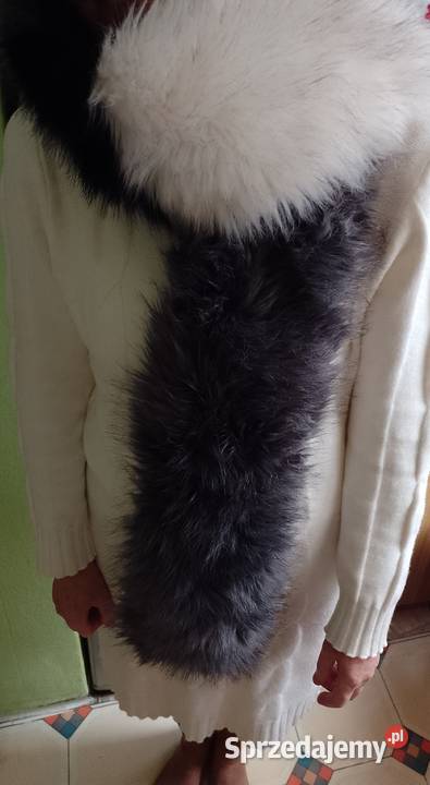 ZARA Długie Futrzany kołnierz Etola szal futerko Kraków