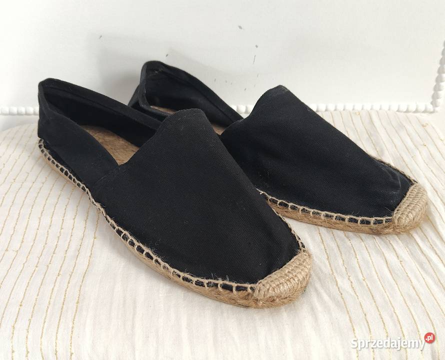 Czarne espadryle męskie 45 płócienne letnie buty Pozostałe Szczecin