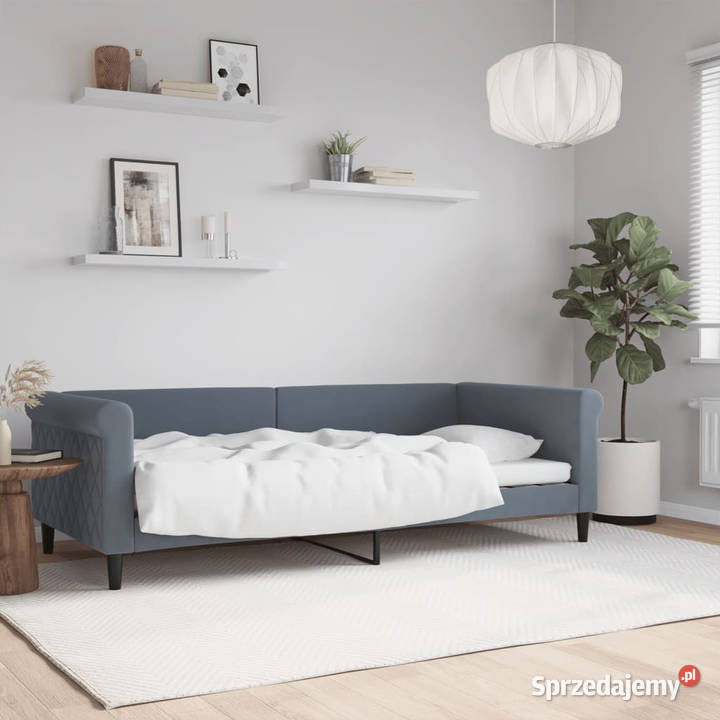 Sofa z funkcją spania ciemnoszara aksamit 90x200 sprzedam