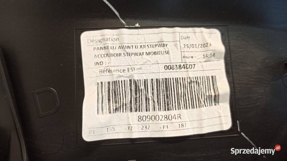 DACIA SANDERO STEPWAY III BOCZEK DRZWI PRAWY osobowe