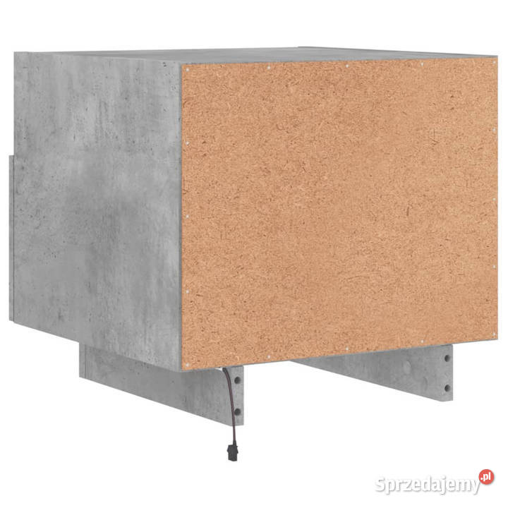 Szafki nocne z LED 2 szarość betonu 40x39x37 Nocne