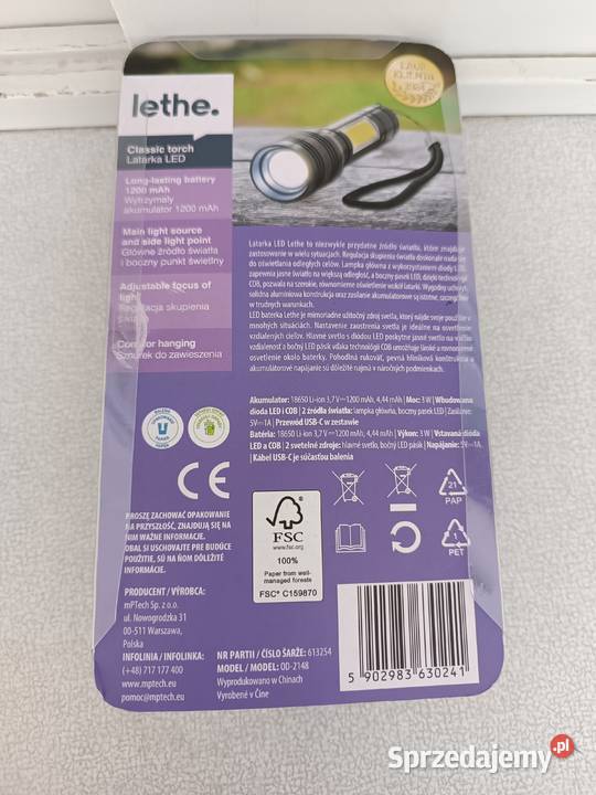 Latarka LED Lethe akumulatorowa zoom boczne Kędzierzyn-Koźle sprzedam