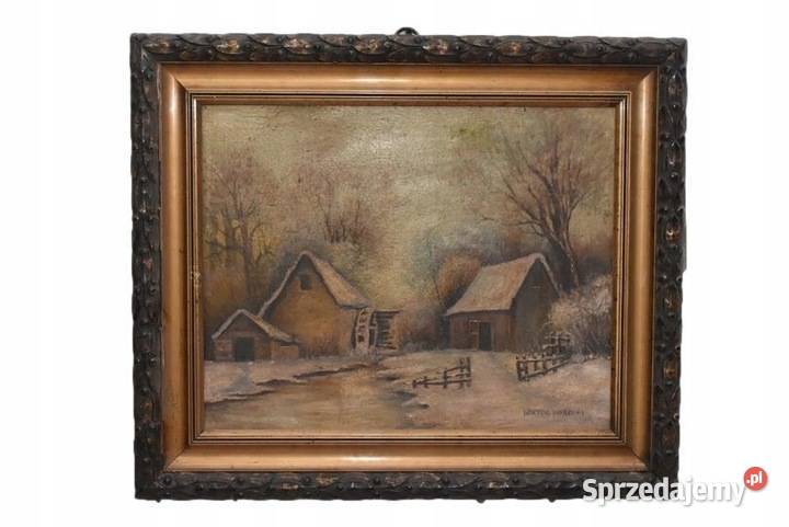 Wiktor Korecki Wiejskie Chaty Zimą Polska Zima