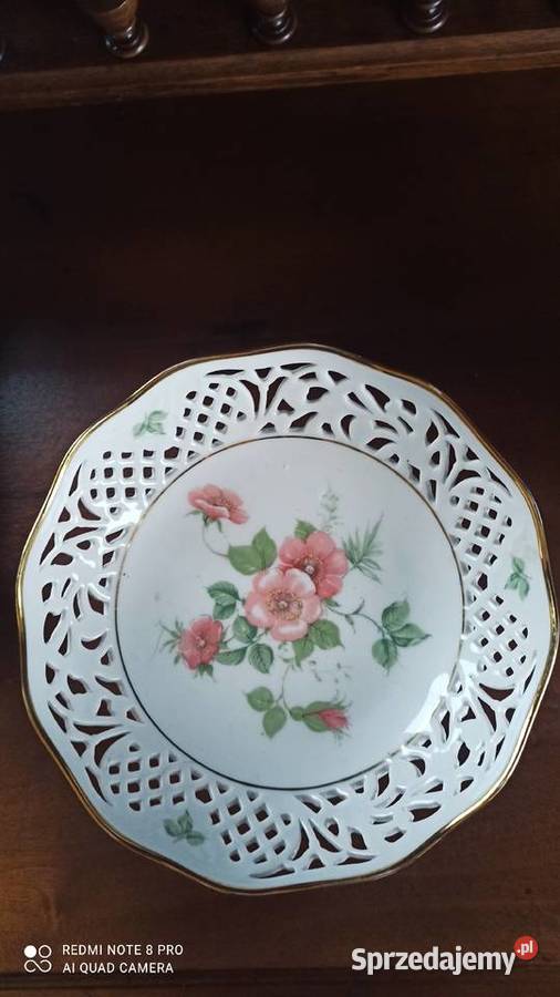 Patera na nodze ażur Schumann Arzberg Bavaria Porcelana i szkło pomorskie Gdańsk