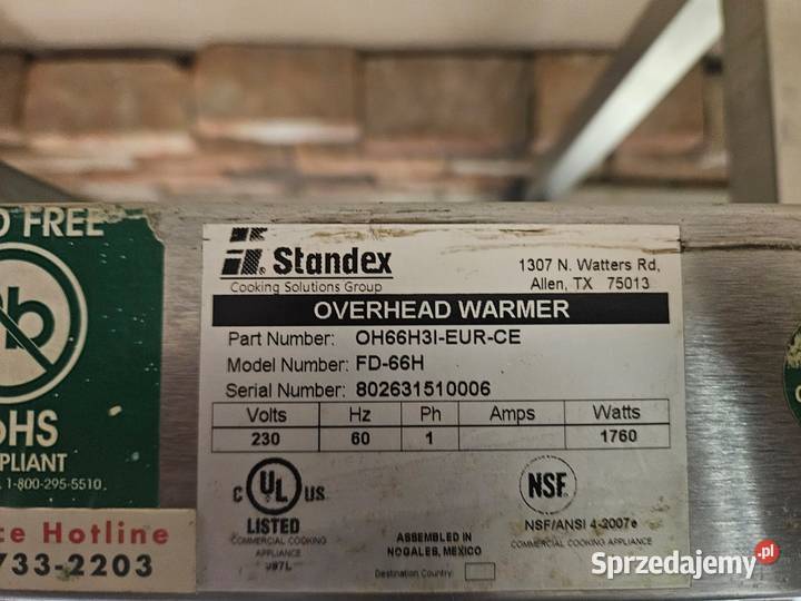 Lampa grzewcza podwieszana pod bemar wydawkę APW śląskie Pszczyna