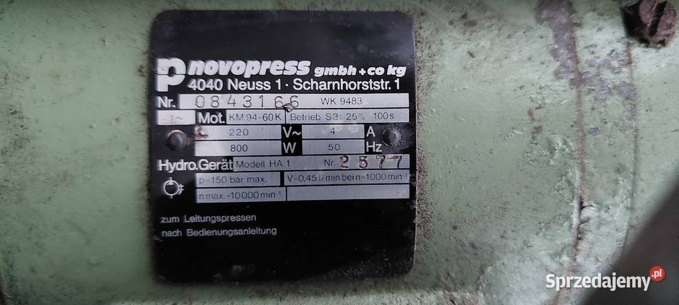 Novopres prasa hydrauliczna Lubomierz