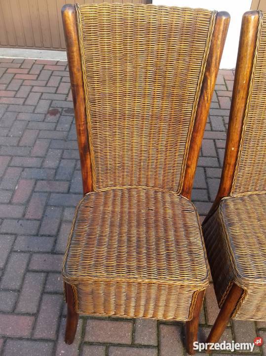 Krzesła rattanowe drewniane Kotlin