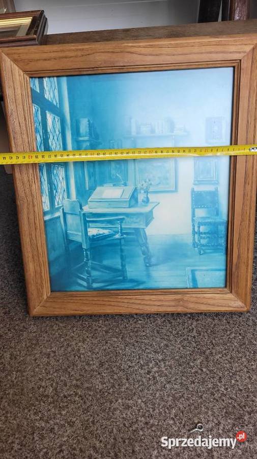 Stary obraz rama drewniana Ciechanowiec