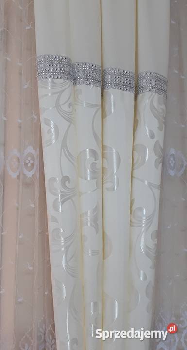 Zasłony kremowe z błyszczącym wzorem mazowieckie Mława
