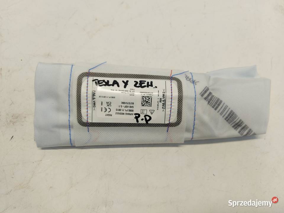 TESLA MODEL Y 2024r PODUSZKA FOTELA PRAWA PRZÓD Części samochodowe