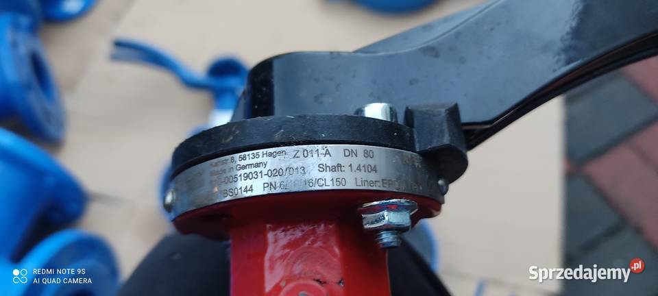 Przepustnica zwrotna zawór motylkowy PN 16 wielkopolskie Nowy Tomyśl sprzedam