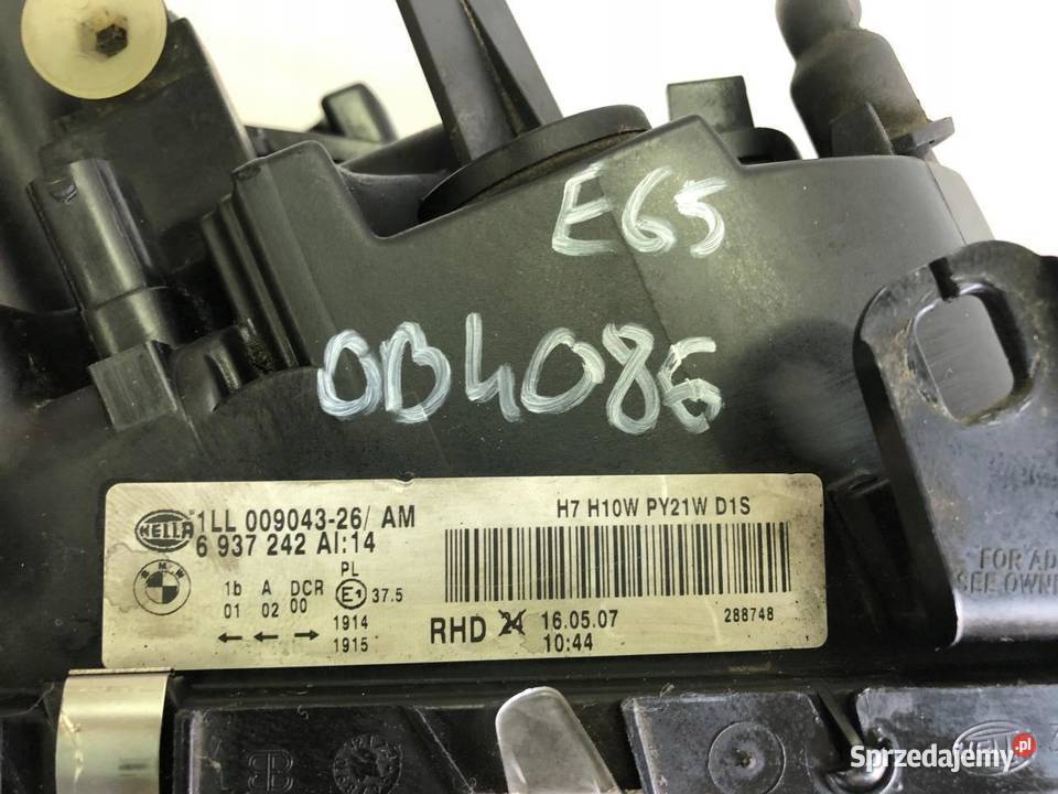 LAMPA PRAWY PRZÓD 6937242 XENON BMW E65 LIFT ANG osobowe Lampy przednie