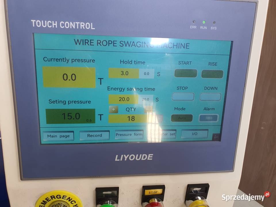 Prasa hydrauliczna 50 t do zaciskania linek Produkcja