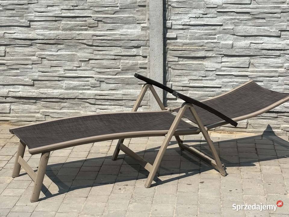 Piękny aluminiowy leżak składany na płasko sprzedam