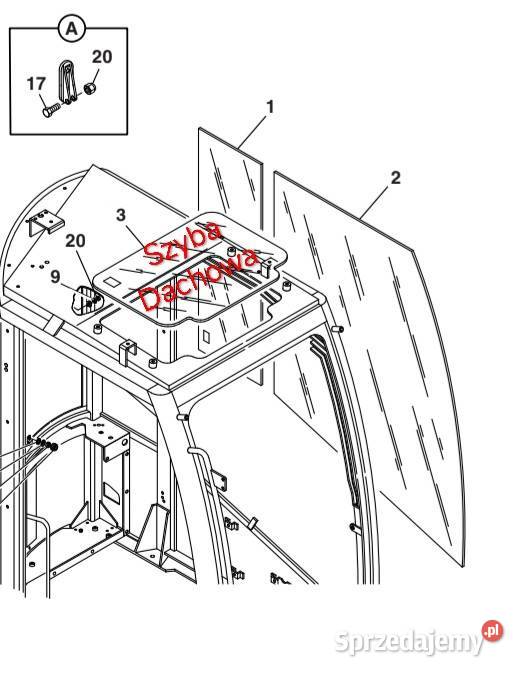 Oryginalna szyba dachowa Koparki Mecalac 12 14 nie Wrocław sprzedam
