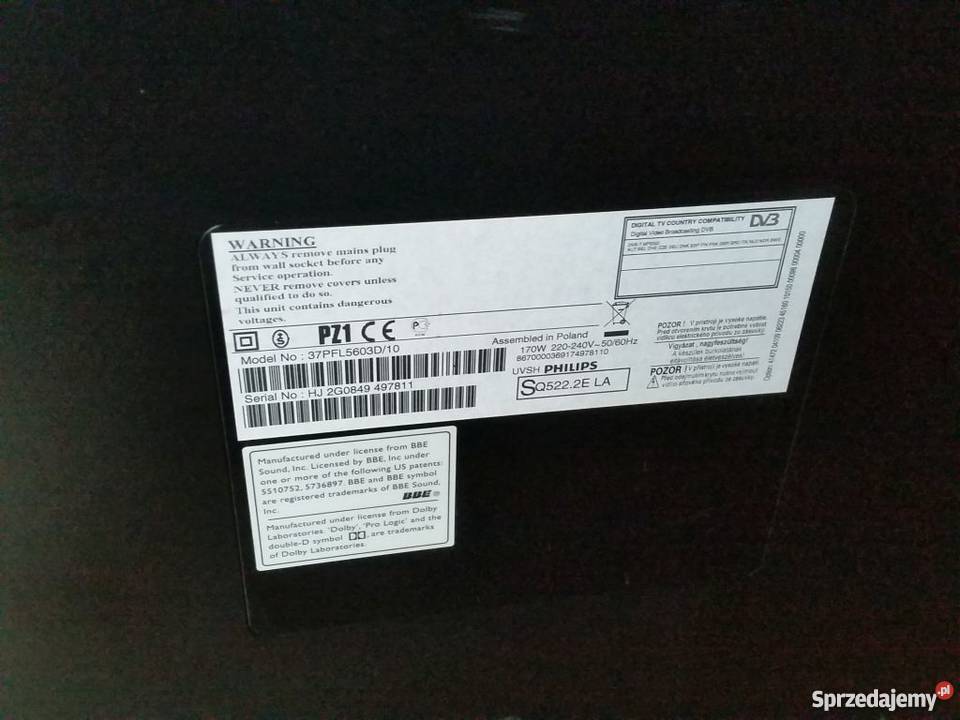 Telewizor Philips 37PFL5603D10 37 łódzkie Wilczkowice Średnie