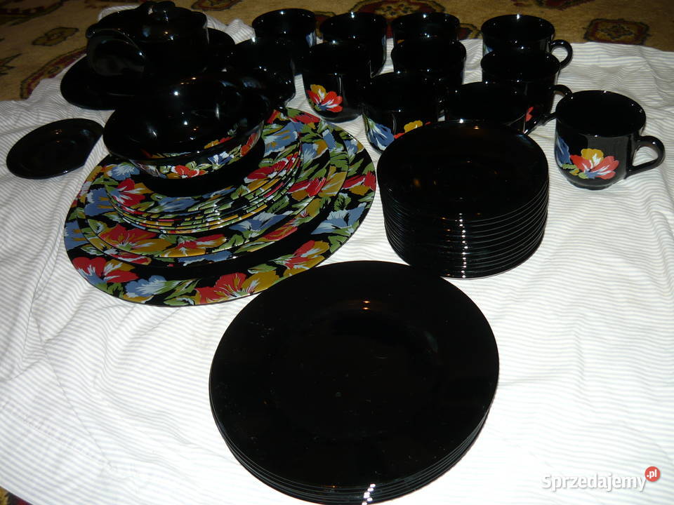 ARCOROK zestaw Francuski szklo CZARNE Katowice