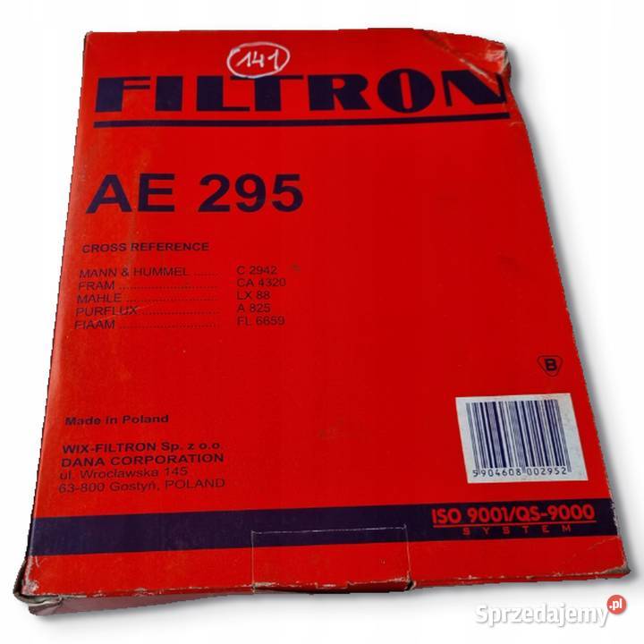 FILTR POWIETRZA Filtron AE 295 AE295 Mazda 323 Chełm