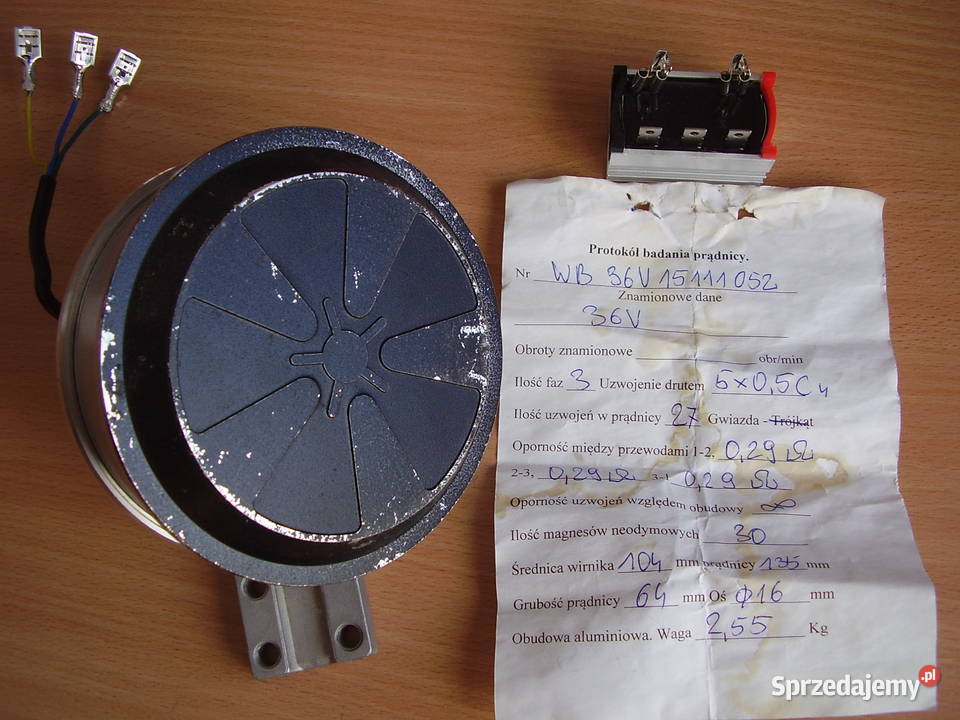 Prądnica na wiatrak 240 W Alternator 3 fazowy Kielce sprzedam