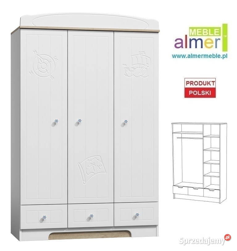 MARINE N10 szafa dziecięca 120x53 w192 Meble