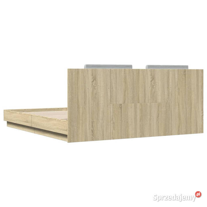 Rama łóżka z wezgłowiem kolor dąb sonoma 200x200 sprzedam