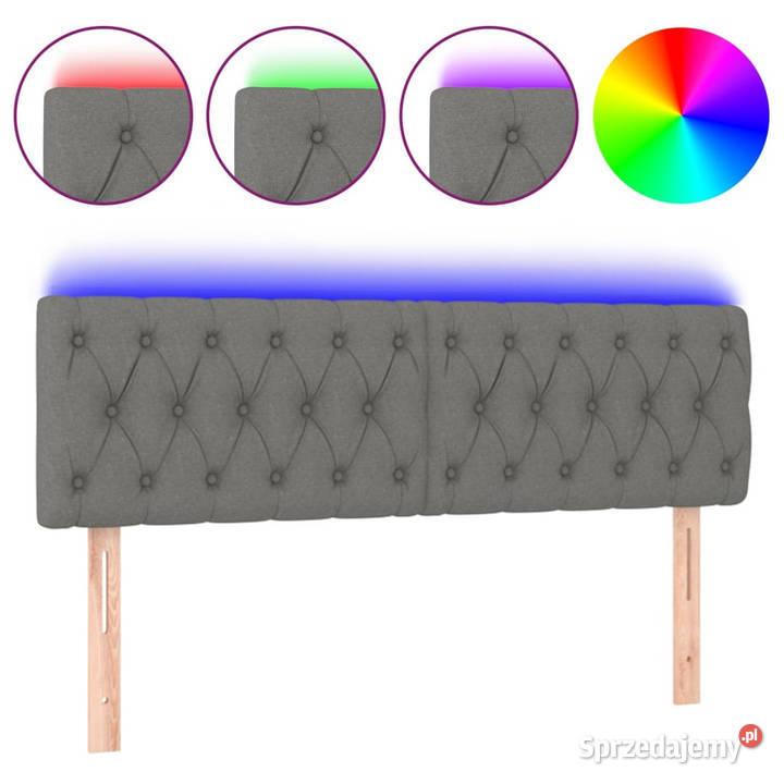 Zagłówek do łóżka z LED ciemnoszary 160x7x7888 Warszawa sprzedam