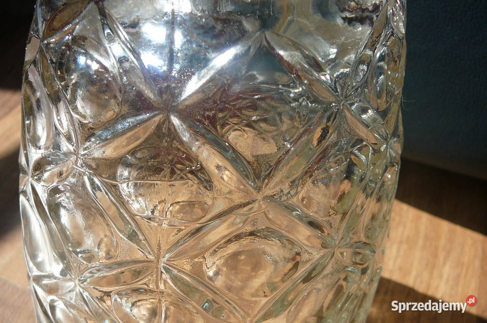 Duży wazon szkło huta Hortensja PRL Wrocław