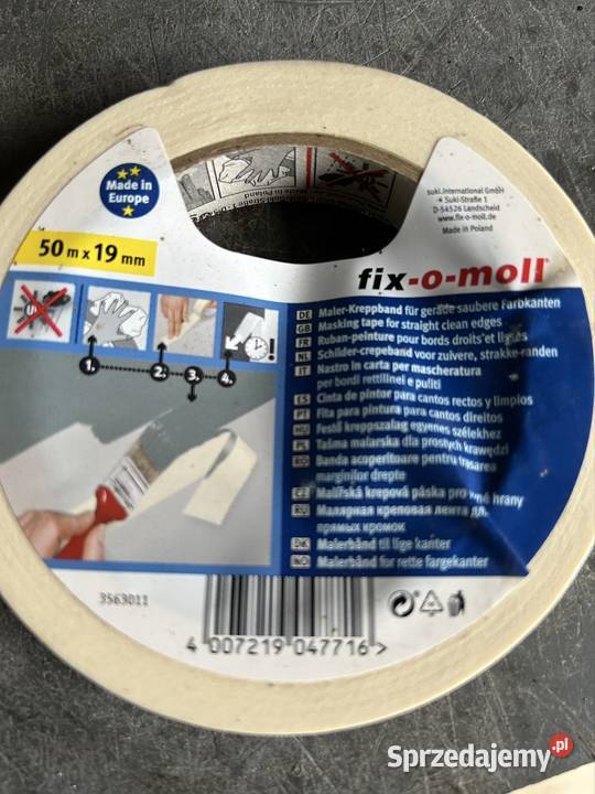 Taśma malarska 19mm50m firmy fixomoll Wykończenie Rytlów